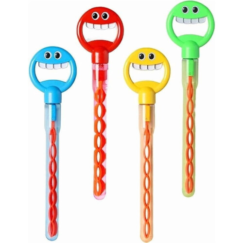 Smiling Face Bubble Wand with 10 Refills 32-Hole 1