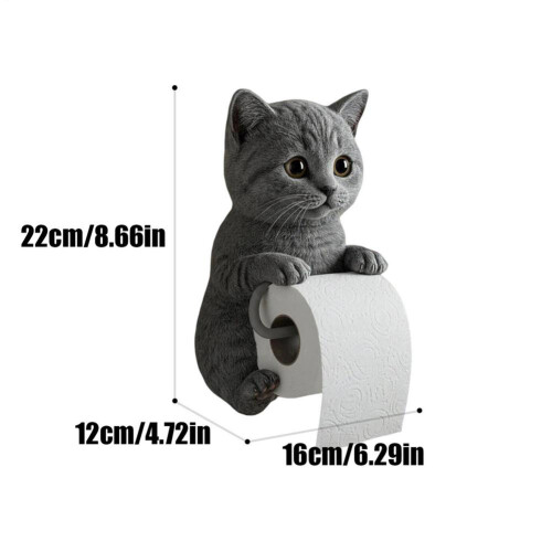 3D Cat Toilet Paper Holder Wall Mount for Bathroom Kitchen 1