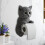 3D Cat Toilet Paper Holder Wall Mount for Bathroom Kitchen 4