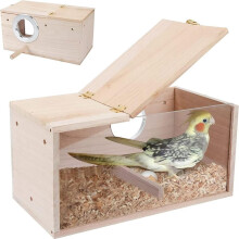 Bird House for Parakeets Budgies Lovebirds Wood Nest Box