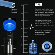 Silicone Water Pump Hose and Weight Block Set for 5 Gallon Water Bottle Pump,Rubber Pipe Hose Tube