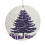 Purple Christmas Tree Ornament with Snowflake Print 1