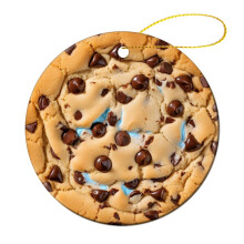 Ceramic Chocolate Chip Cookie Ornament Christmas Decor
