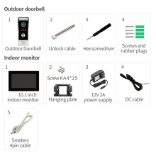TUYA Wifi Videodörrklocka Intercom System med 10-Tums Touch Monitor Säkerhetsskydd för Villa Hem Access US-Kontakt
