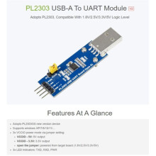 PL2303GS UART to USB TTL Serial Port Module USB-A for Multiple Logic Levels for Windows XP/7/8/10/11