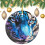 Purple Tiger Face Ceramic Ornament 3 Inch Round 1
