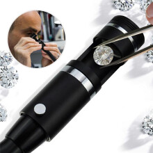 Professional 10x 18mm Darkfield LED Loupe Polariscope Handheld Gem Tester with Flashlight for Jewelers, Gemologists