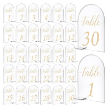 30Pcs Wedding Table Number Signs 1-30,4 X 6 Inches for Wedding Banquets, Parties, Restaurants, DIY Wedding Table Signs