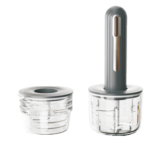 Mini Glass Food Processor with 4 Blades and 4 Bowls