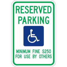 Handicap Parking Sign Metal 12 x 16 inch