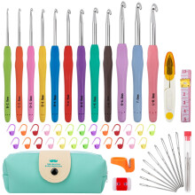 Crochet Hooks Set Ergonomic Handles 12-Piece