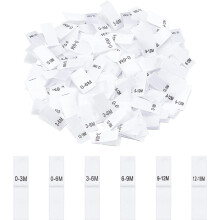 Baby Clothing Size Labels Woven 600 pcs 50x15 mm 6 styles
