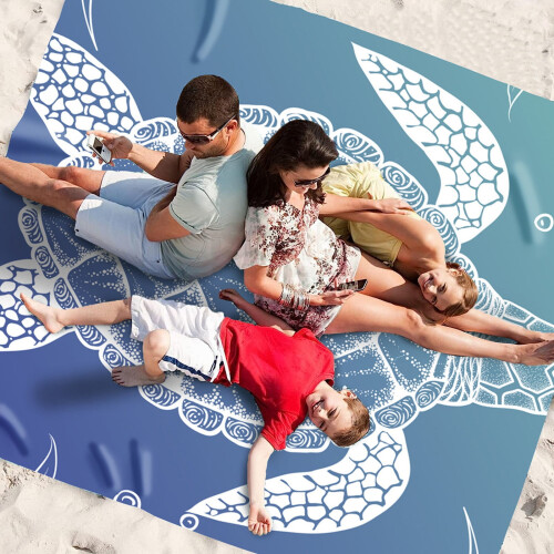 Waterproof Sandproof Beach Blanket 82.6x86.6 Inch Portable