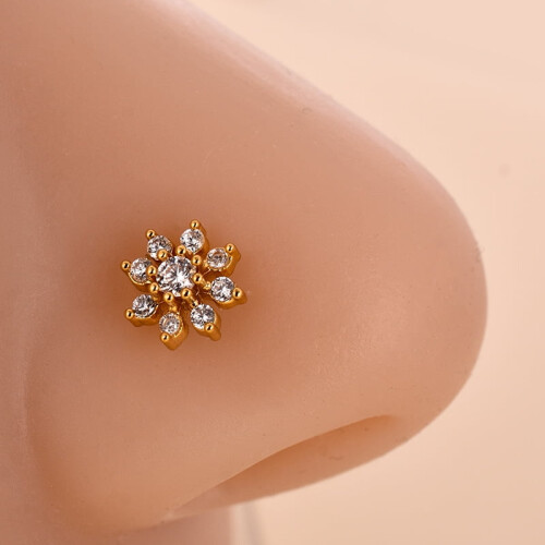 Surgical Stainless Steel L-Shaped Nose Ring 7mm 0.8mm