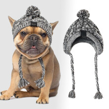 Dog Polar Hat Knitted with Ear Holes and Tassels