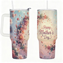 Stainless Steel Insulated Tumbler with Handle Lid and Straw