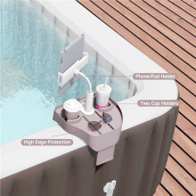 Adjustable Hot Tub Tray Table, Clip- Pool Cup Holder Phone Holder, for Outdoor Inflatable Pools for Adults