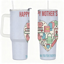 Stainless Steel Insulated Tumbler with Handle Lid and Straw