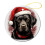 Ceramic Black Labrador Dog Ornament with Santa Hat 1