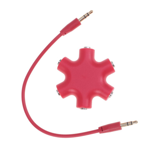 Audio Connector Adapter Red Hexagonal 1 Piece