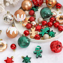 Christmas Ball Ornaments Shatterproof 42 pcs Red Gold Green
