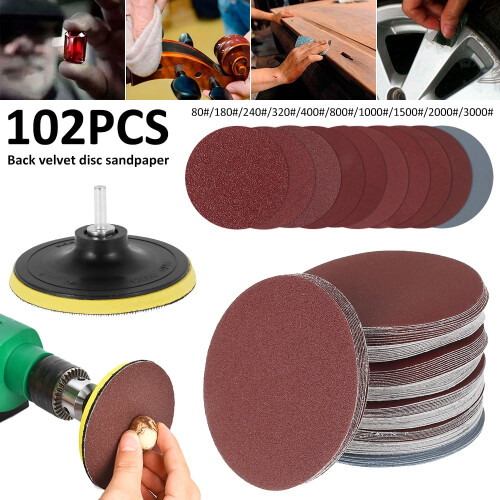 Willstar Sanding Discs 125mm 102PCS 80-3000 Grit