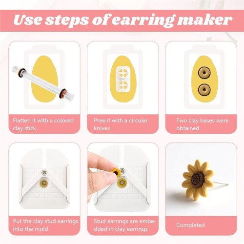 Polymer Clay Earring Drill Guide, Stud Post Embedding Tool, 3D Print Polymer Clay Drill Stand Device for Pieces Making