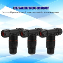 3Pcs IP68 Waterproof Connector Electrical Cable 3 Way T Shape Junction Box Outdoor Industrial Accessories