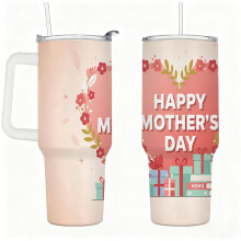 Stainless Steel Insulated Tumbler with Handle Lid and Straw