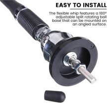 17inch Car Roof Radio Antenna Car Radio Aerial AM-FM Rubber Antenna with 180-Degrees Swivel Base and 51" Cable Flexible