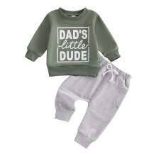 Toddler Boys Long Sleeve Letter Sweatshirt and Pants Set