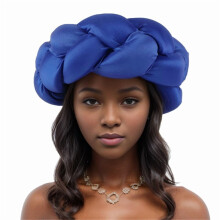 African Braided Hairband Adjustable Turban Cap for Wedding