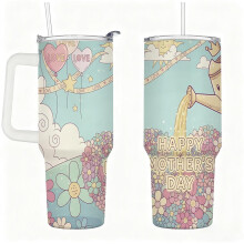Stainless Steel Insulated Tumbler with Handle Lid and Straw