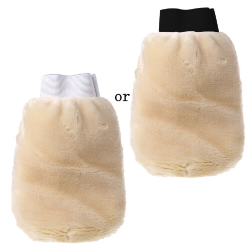 Car Window Cleaning Mitt Reusable Soft Lambswool
