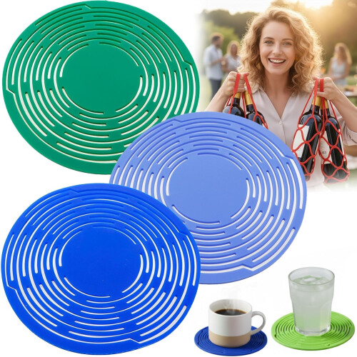 Mesh Coasters Set Heat-Resistant Non-Slip 3 pcs