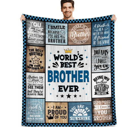 Flannel Blanket Blue Soft Warm Comfortable 1 Piece