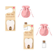 Tooth Fairy Door Hanger Kit with Money Slot Velvet Pouch