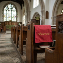 12 Pieces Reserved Seating Signs for Chairs 22 Inch Reserved Signs for Church Pews Cloth Placeholder for Restaurant B