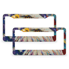 American Flag Eagle License Plate Frames Aluminum 2-Pack