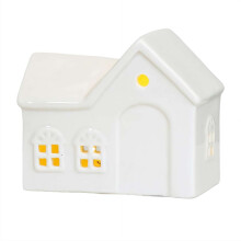 White Ceramic Christmas Village Houses with Built-in LED