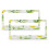 Watercolor Lemon and Green Leaves License Plate Frames 1