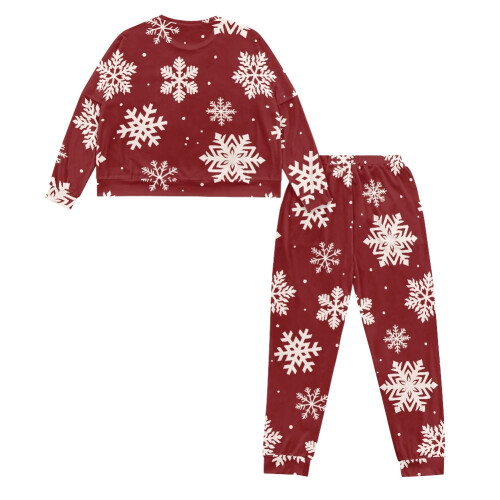 Women's Snowflake Print Pajama Set Soft 2-Piece Lounge Set 1