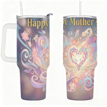 Stainless Steel Insulated Tumbler with Handle Lid and Straw