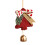 Christmas Tree Ornament Suede Red with Bow and Bell 1