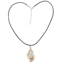 Sea-themed resin pendant necklace with seashell design