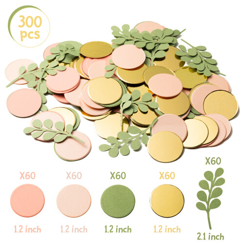 Grobro7 Round Leaf Confetti Set for Baby Shower Wedding 1