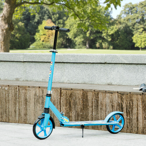 AIYAPLAY Kids Scooter, Foldable Kick Scooter w/ Adjustable Handlebar, Blue 1