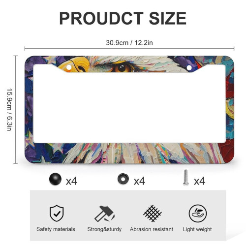 American Flag Eagle License Plate Frames Aluminum 2-Pack 2