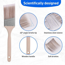 Paint Brush, 2IN Stain Brushes for Painting Walls and Fence Staining, Wooden Handle Masonry Paintbrush(6 Packs)