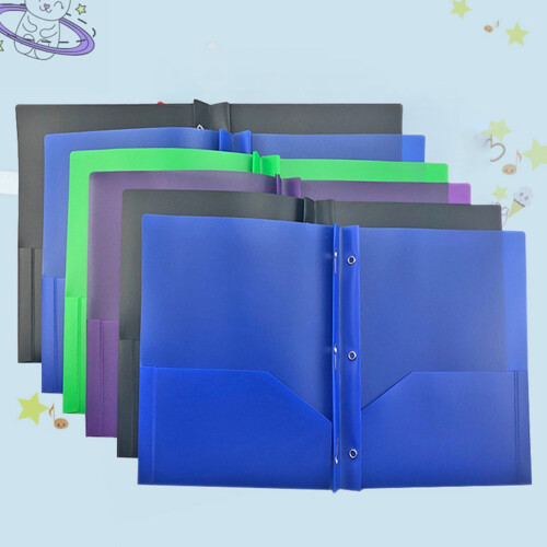 File Folder with Pockets and Prong Fasteners A4 Purple PP 2